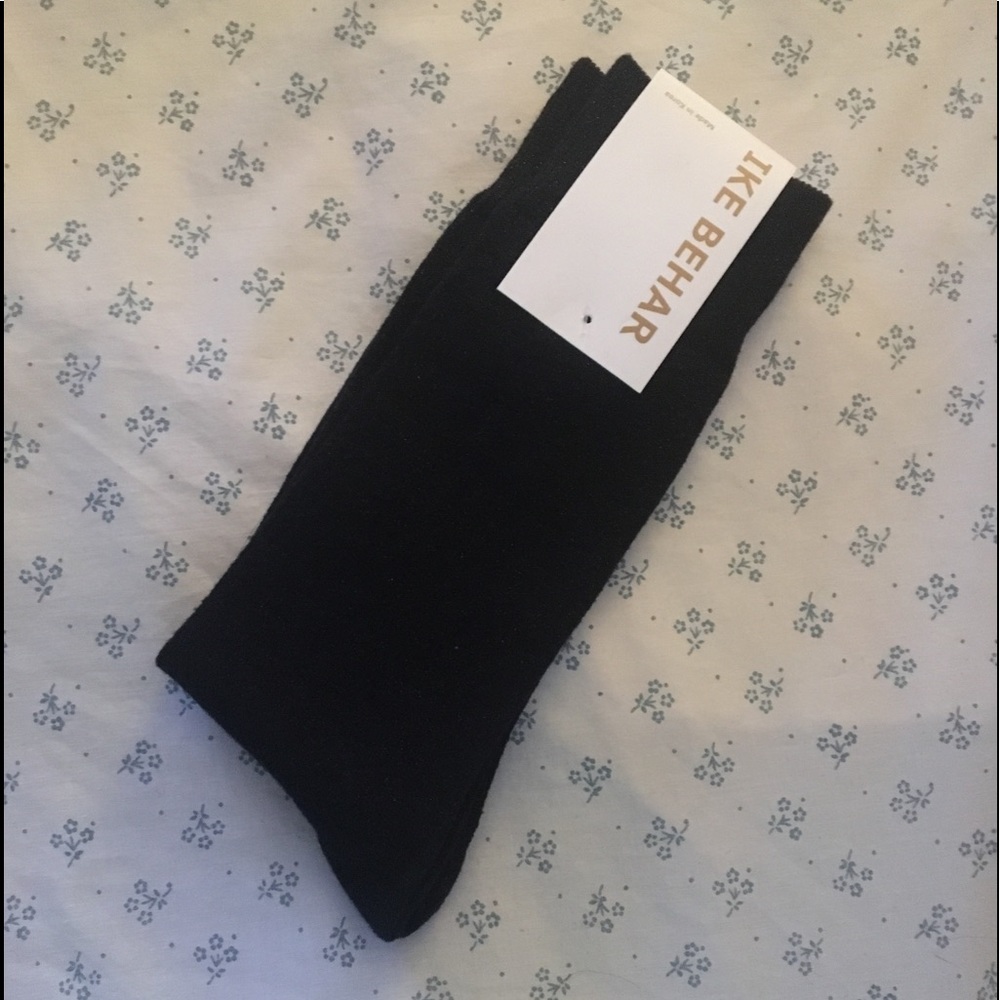 🔆SOLD🔆 IKE BEHAR BLACK STYLISH DRESS SOCKS/ 1 pair